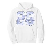 Trendy Apparel Graduation 26 Senior Stitch & Patch Font Text Sudadera con Capucha