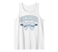 Trendy Apparel Graduation Senior Class of 2026 Bow & Floral Camiseta sin Mangas
