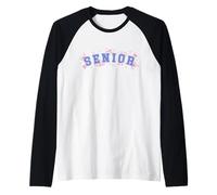 Trendy Apparel Graduation Senior Grad Cap Diploma & Bow Icon Camiseta Manga Raglan