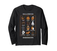 Trendy Apparel Halloween Horrorscope Black Cat Bat Ghost Manga Larga