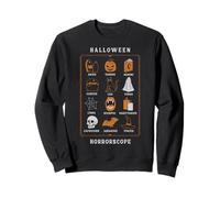 Trendy Apparel Halloween Horrorscope Black Cat Bat Ghost Sudadera