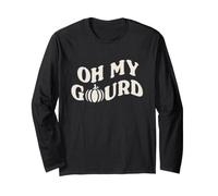 Trendy Apparel Halloween Oh My Gourd Funny Pumpkin Quote Manga Larga