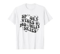 Trendy Apparel Halloween Spooky Vibes Moonlit Skies Ghost Camiseta