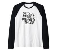 Trendy Apparel Halloween Spooky Vibes Moonlit Skies Ghost Camiseta Manga Raglan
