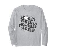 Trendy Apparel Halloween Spooky Vibes Moonlit Skies Ghost Manga Larga