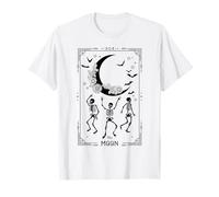 Trendy Apparel Halloween The Moon Skeleton Bats Tarot Card Camiseta