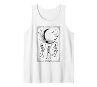 Trendy Apparel Halloween The Moon Skeleton Bats Tarot Card Camiseta sin Mangas