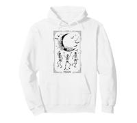 Trendy Apparel Halloween The Moon Skeleton Bats Tarot Card Sudadera con Capucha