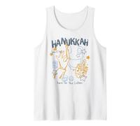 Trendy Apparel Hanukkah Love & Light Here For The Latkes Camiseta sin Mangas