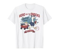 Trendy Apparel Here For The Snacks Play Ball Baseball Goose Camiseta