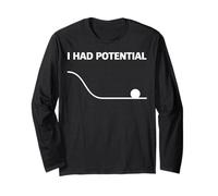 Trendy Apparel I Had Potential Physics & Space Energy Pun Manga Larga