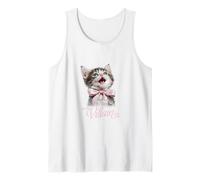 Trendy Apparel In My Villain Era Cute Smiling Kitten Bow Camiseta sin Mangas