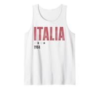 Trendy Apparel Italia 1984 Four Star Bold Red Lettering Camiseta sin Mangas
