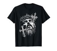 Trendy Apparel Jesus with Crown of Thorns Faith Over Fear Camiseta