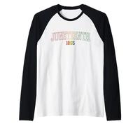 Trendy Apparel Juneteenth 1865 Green Red & Yellow Collegiate Camiseta Manga Raglan