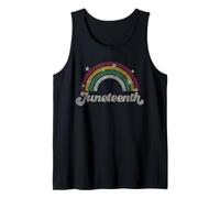 Trendy Apparel Juneteenth Red Yellow Green White Rainbow Camiseta sin Mangas