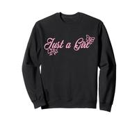 Trendy Apparel Just A Girl Coquette Cute Line Art Pink Bows Sudadera