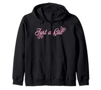 Trendy Apparel Just A Girl Coquette Cute Line Art Pink Bows Sudadera con Capucha