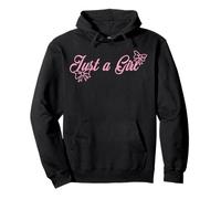 Trendy Apparel Just A Girl Coquette Cute Line Art Pink Bows Sudadera con Capucha