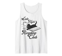 Trendy Apparel Late Night Reading Club Black Cat On Book Camiseta sin Mangas