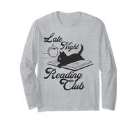 Trendy Apparel Late Night Reading Club Black Cat On Book Manga Larga