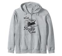 Trendy Apparel Late Night Reading Club Black Cat On Book Sudadera con Capucha