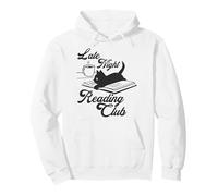 Trendy Apparel Late Night Reading Club Black Cat On Book Sudadera con Capucha
