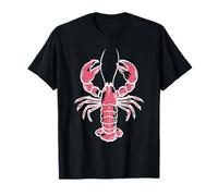 Trendy Apparel Lobster Outline and Water Color Style Drawing Camiseta