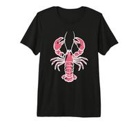 Trendy Apparel Lobster Outline and Water Color Style Drawing Camiseta Premium