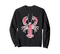 Trendy Apparel Lobster Outline and Water Color Style Drawing Sudadera