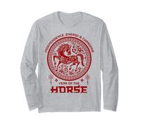 Trendy Apparel Lunar New Year Traits of Year of The Horse Manga Larga