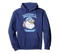 Trendy Apparel 'Merica Rizz White and Blue Bald Eagle Shades Sudadera con Capucha