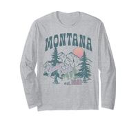 Trendy Apparel Montana Glacier Park EST 1901 Forest Sun Rise Manga Larga