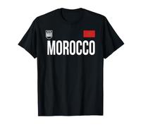 Trendy Apparel Morocco Bold Text National Crest & Flag Badge Camiseta