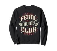 Trendy Apparel Mother's Day Feral Moms Club Flames and Rock Sudadera