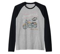 Trendy Apparel Nashville Music City Tennessee Motorcycle Camiseta Manga Raglan