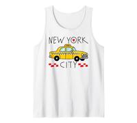 Trendy Apparel New York City Little Yellow Taxi Cab & Apple Camiseta sin Mangas