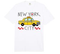 Trendy Apparel New York City Little Yellow Taxi Cab & Apple Comfort Colors Adult Heavyweight T-Shirt
