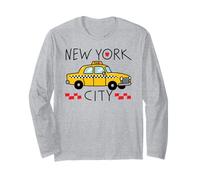 Trendy Apparel New York City Little Yellow Taxi Cab & Apple Manga Larga