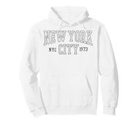Trendy Apparel New York City NYC 1973 Bold Hollow Text Sudadera con Capucha