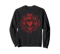 Trendy Apparel Not Your Ex Dark Red Broken Heart and Roses Sudadera