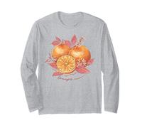 Trendy Apparel Oranges Fruit Arrangement Watercolor Painting Manga Larga