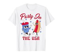 Trendy Apparel Party In The USA Happy Hot Dog and Drink Camiseta