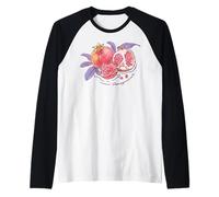 Trendy Apparel Pomegranate Arrangement Watercolor Painting Camiseta Manga Raglan