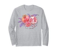 Trendy Apparel Pomegranate Arrangement Watercolor Painting Manga Larga