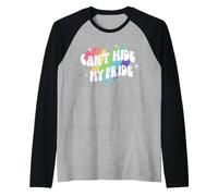 Trendy Apparel Pride Can't Hide My Pride Rainbow Heart Camiseta Manga Raglan
