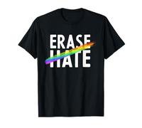 Trendy Apparel Pride Erase Hate Rainbow Colored Brush Stroke Camiseta