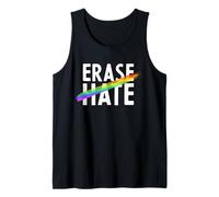 Trendy Apparel Pride Erase Hate Rainbow Colored Brush Stroke Camiseta sin Mangas