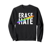 Trendy Apparel Pride Erase Hate Rainbow Colored Brush Stroke Sudadera