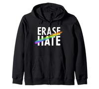 Trendy Apparel Pride Erase Hate Rainbow Colored Brush Stroke Sudadera con Capucha